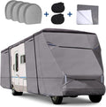 RV Cover for 29' - 32' RV Camper Motorhome with 4 Tire Covers, Gutter Cover J5115