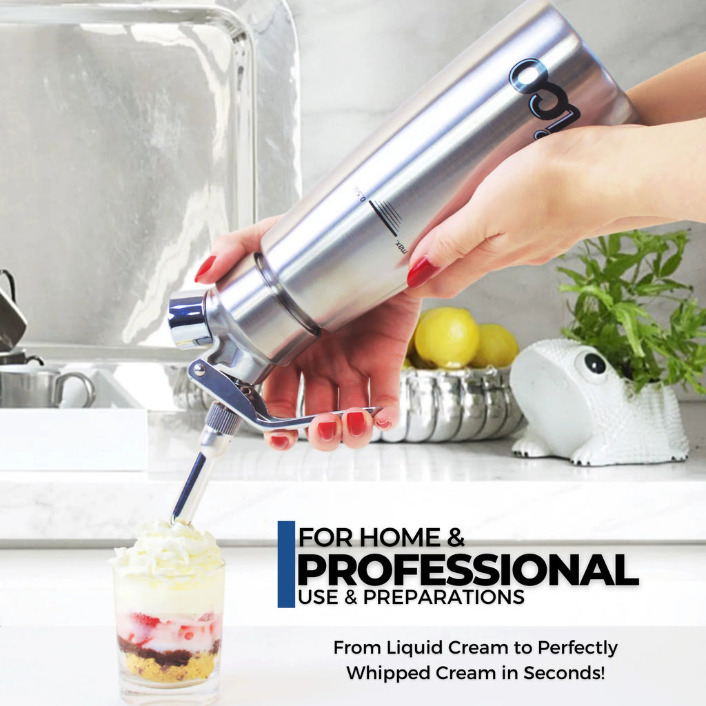 Stainless Steel Whipped Cream Dispenser, 1 Pint L52182