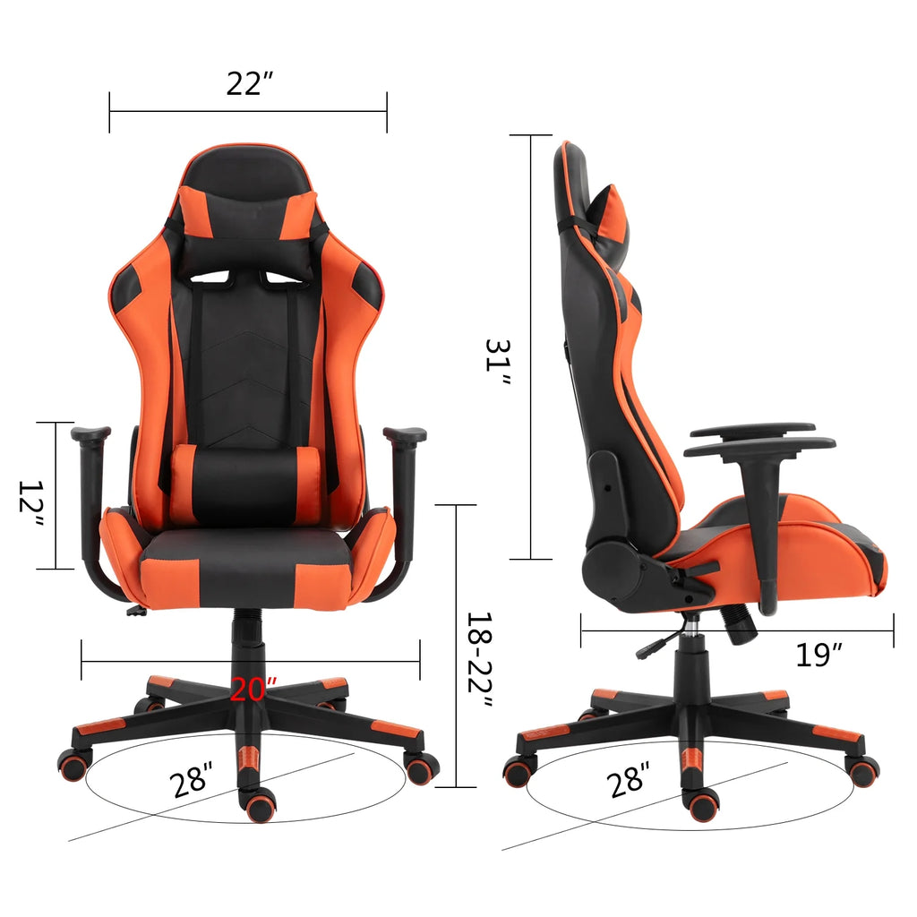 Black Orange Ergonomic Reclining Gaming Chair B9881