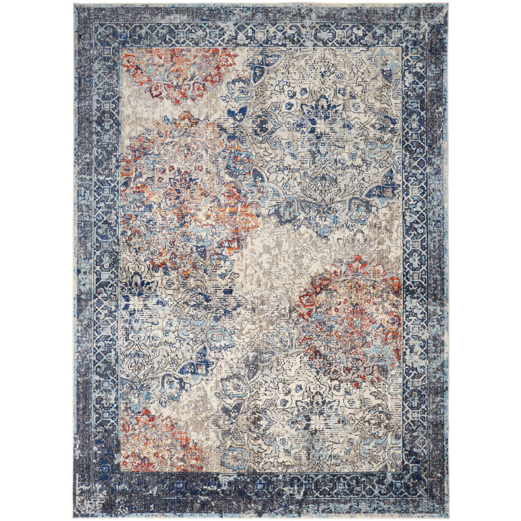Blue/Ivory/Red Area Rug O3480