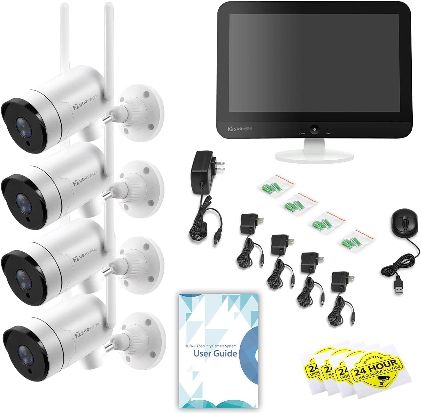 2K Wireless Security Camera System with 12 HD Monitor and 4pcs Cameras B556366