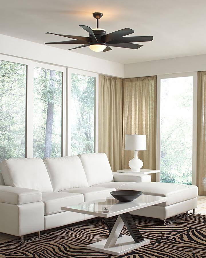 56x22 LED Ceiling Fan Brushed Steel I670