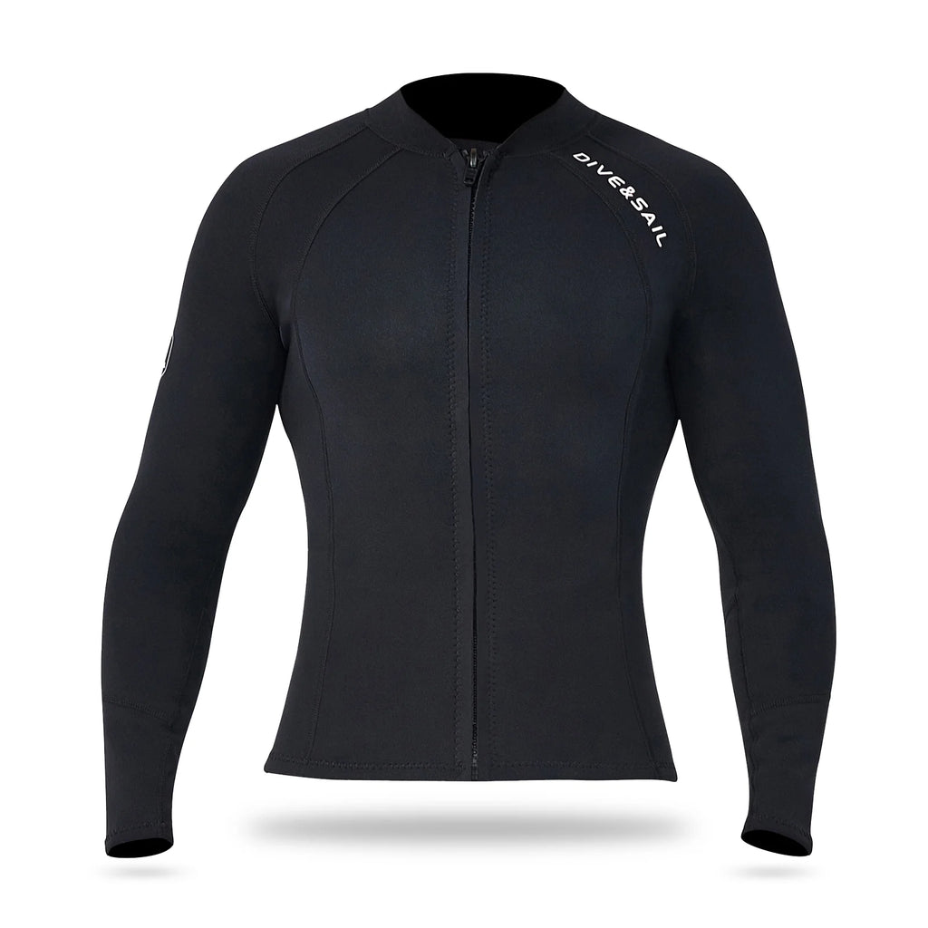 2mm Neoprene Front Zipper Wetsuits Jacket Long Sleeves E27189