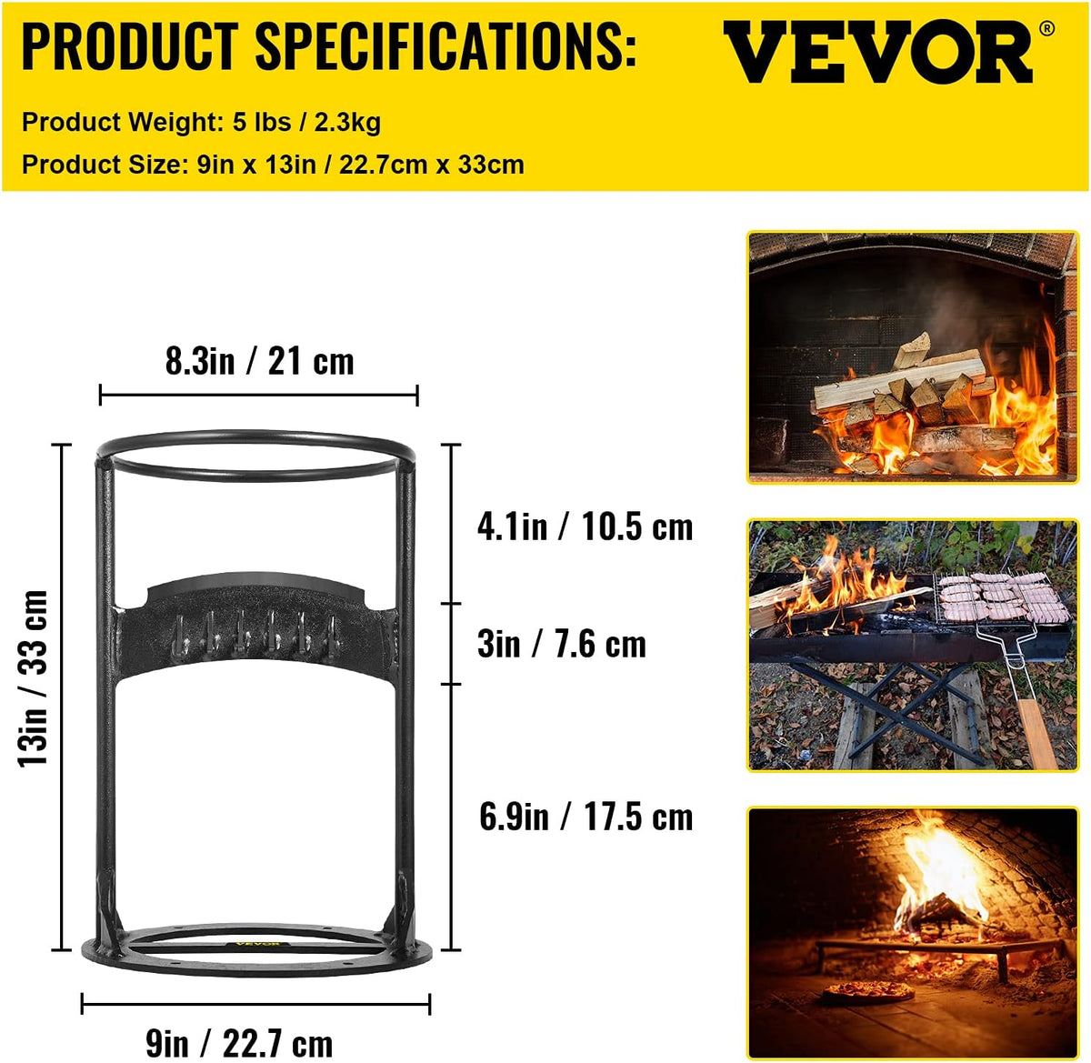 Manual Log Splitter, 13 x 8.3, 5 Lbs, Q235 Steel, Pack of 2 V59639