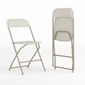 Beige Plastic Folding Chair 2 Pack 650LB Weight Capacity R37759