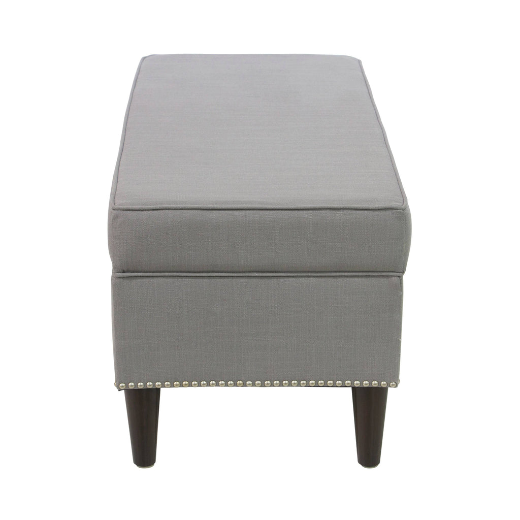Linen Gray Button Storage Bench M501