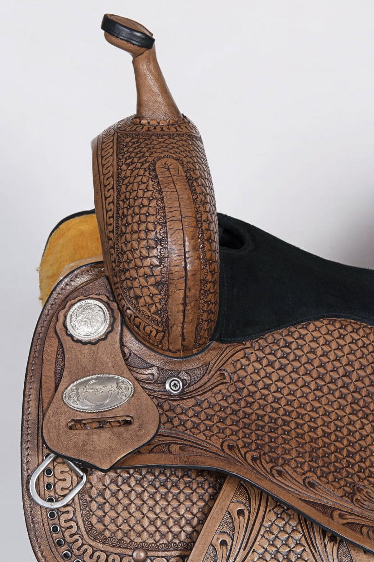 Dark Brown Leather Barrel Racing Saddle C218358