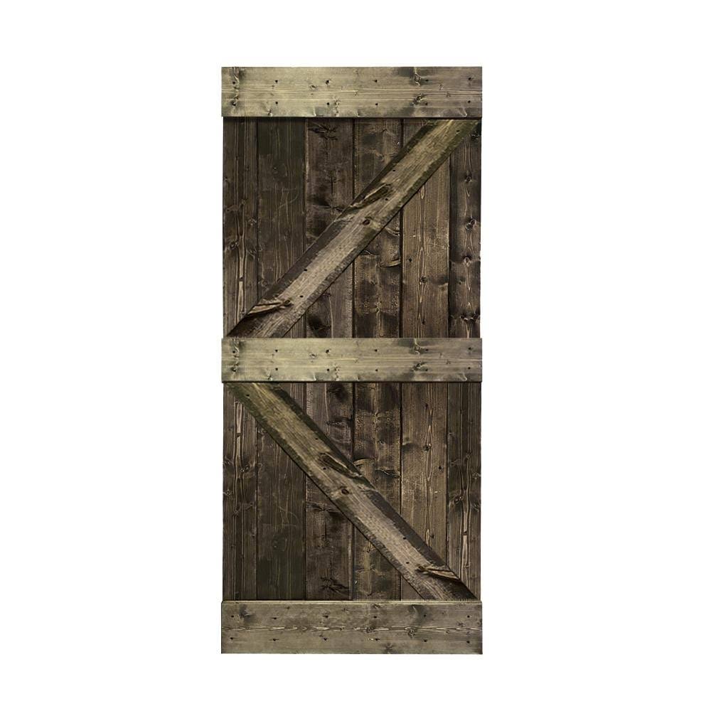 Espresso Solid Knotty Pine Wood Interior Sliding Barn Door Slab M917455