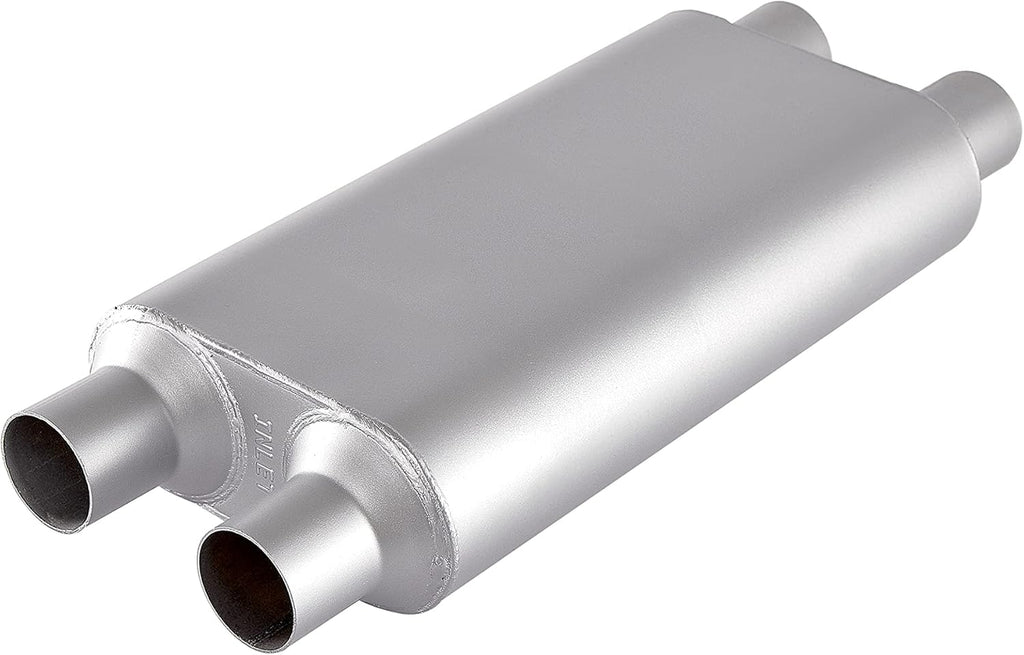 2.25 inch Inlet Outlet Performance Automotive Muffler Exhaust Pack of 2 D246921
