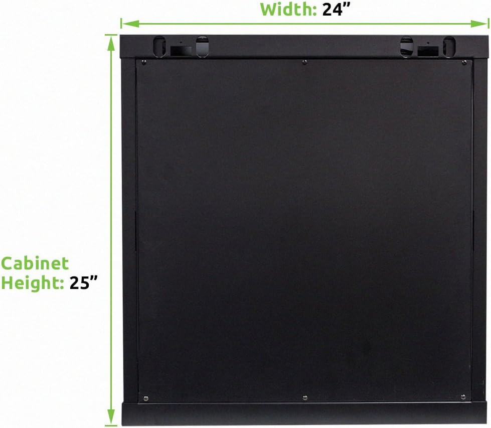 12U Wallmount Cabinet Enclosure 19-Inch Server Network Rack with Locking Glass Door Black M517