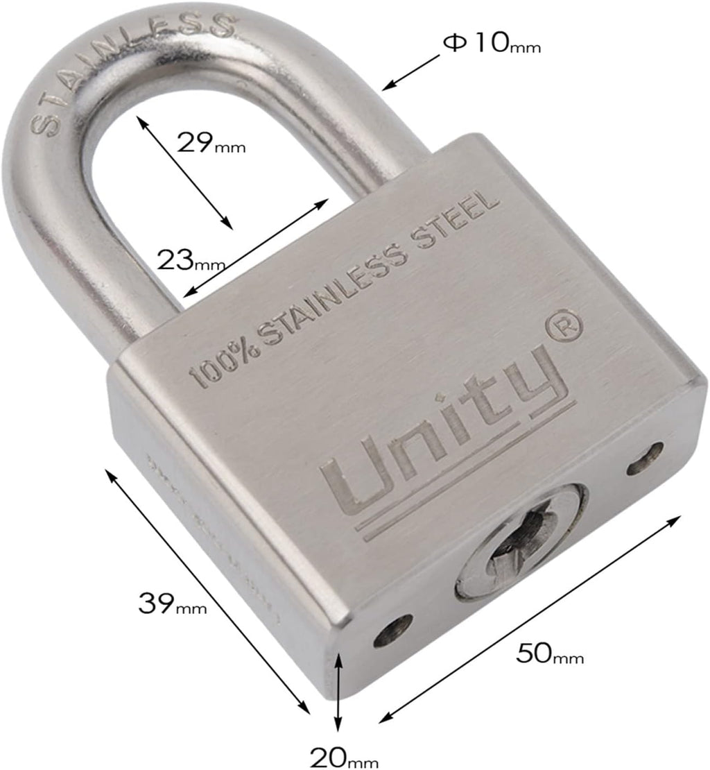 100% Stainless Steel Keyed Alike Marine Lock, Pack of 2 (50mm) R9790