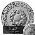 27 3/4x22OD x 2x22P Hand-Painted Silver Ceiling Medallion T930111