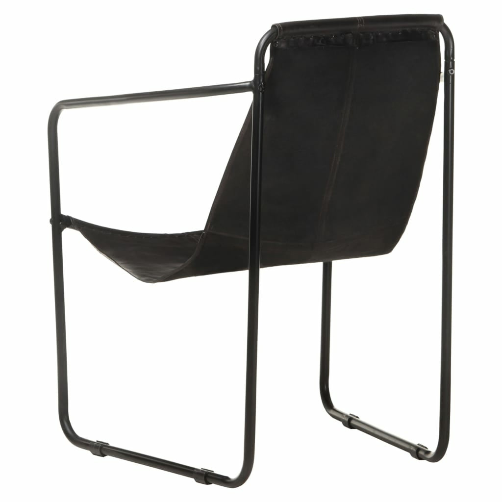 Black Real Leather Armchair K106