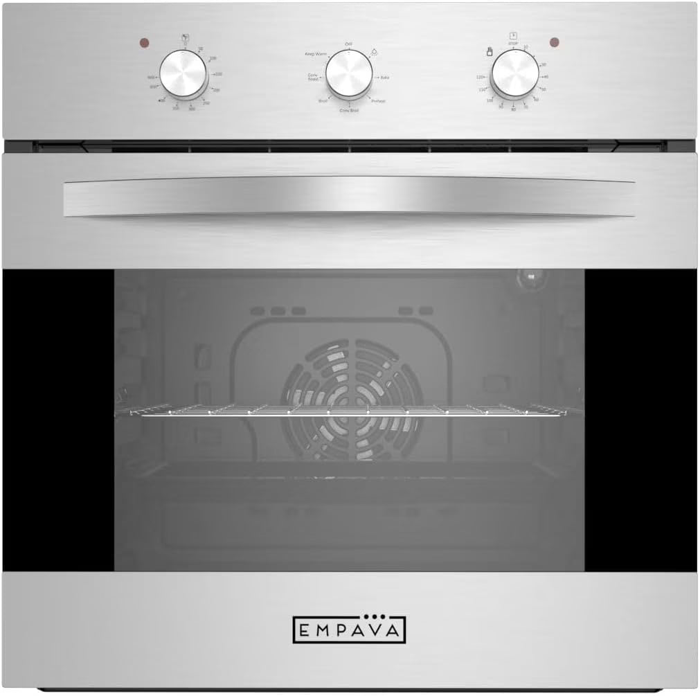2.3 Cu. Ft. Electric Built-In Single Wall Oven in Black/Silver Tempered Glass C40059
