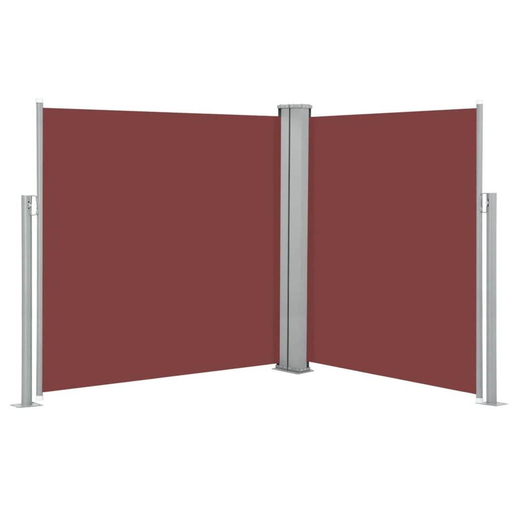 Retractable Side Awning Brown 55.1"x236.2" Y754
