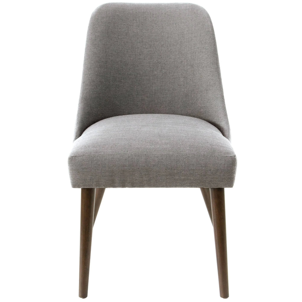 Linen Rounded Back Dining Chair Gray U549314