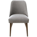 Linen Rounded Back Dining Chair Gray U549314