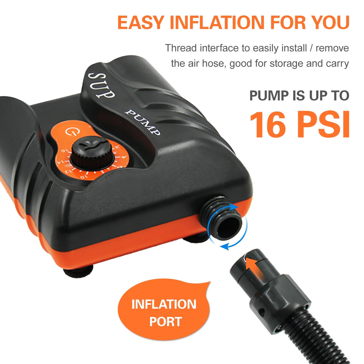 16PSI Electric Inflation Air Pump with 6PCS Nozzles Q8191