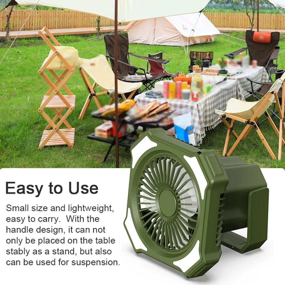 Portable Power Bank Camping Fan with Remote Controller Y70943