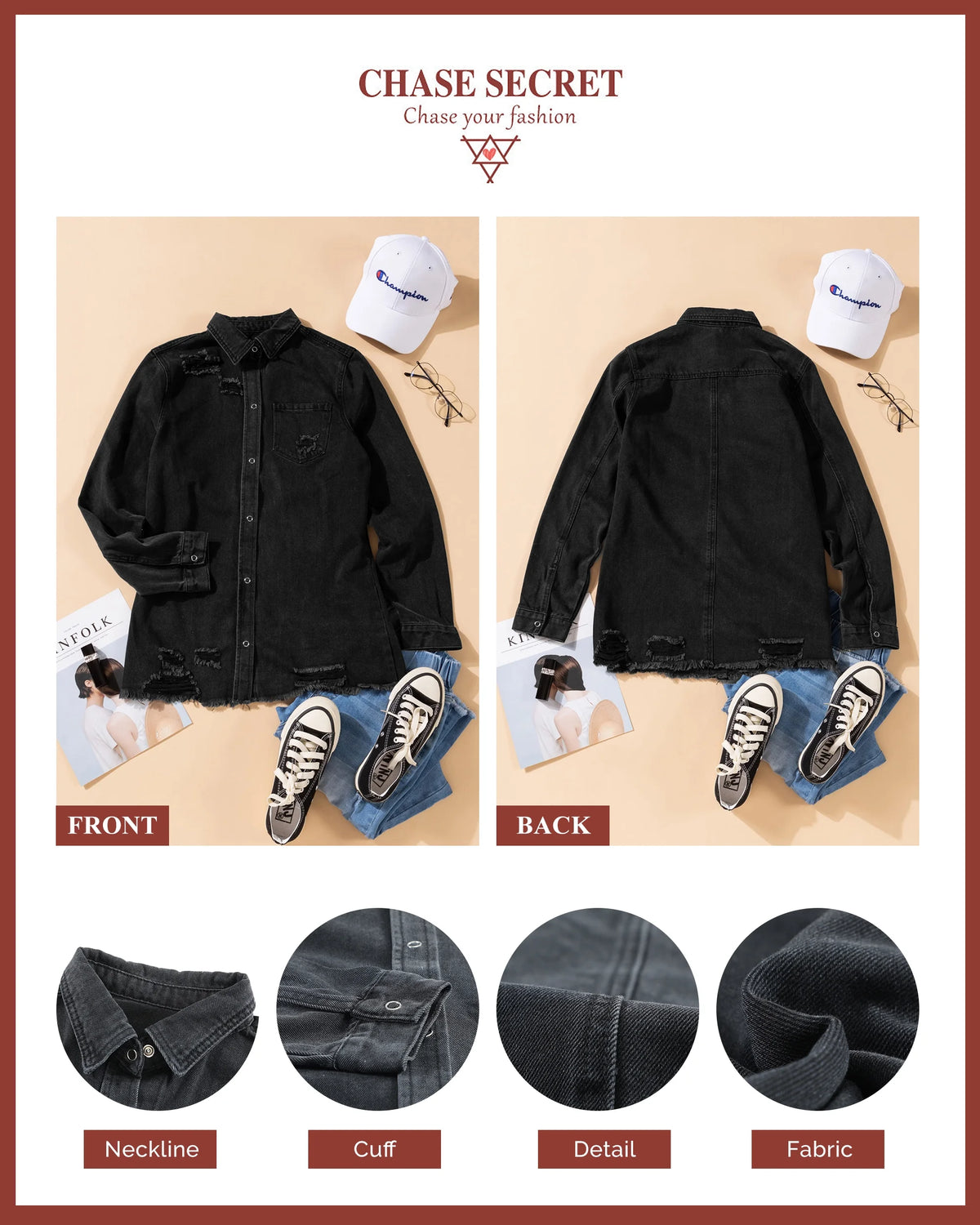 Distressed Denim Jacket K268