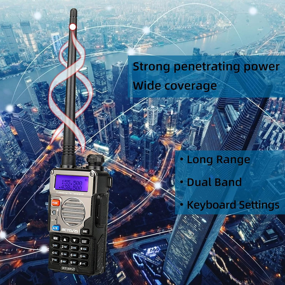 6 Pack Dual Band Rechargeable Walkie Talkies with 6-Way Charging Station M908