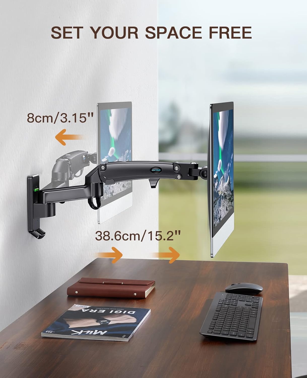 Full Motion Wall Mount for 22”-35” Screens, VESA 75/100/200mm, Pack of 2 N4689