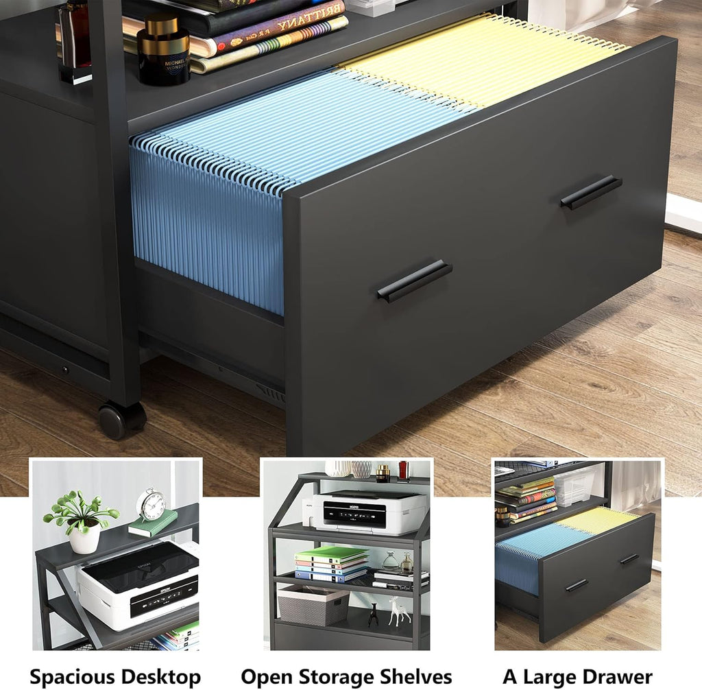 Lateral File Cabinet with Storage Shelves S711