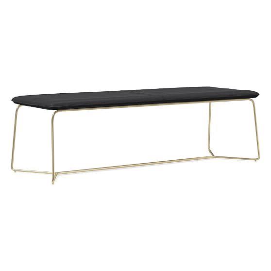 Sierra Leather Gray Dining Bench K8311