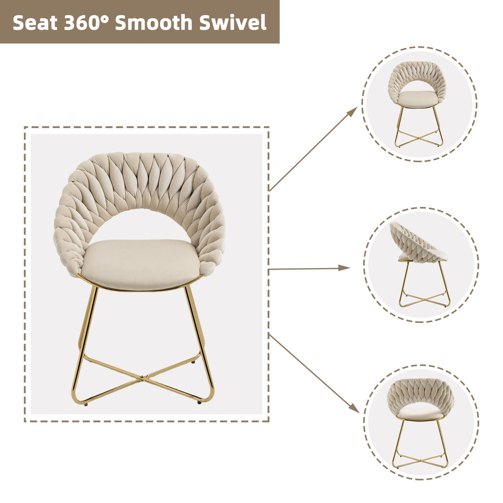 Velvet Accent Chairs Set of 2 with Gold Legs D338473