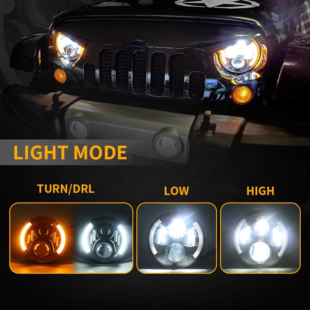 7'' Black Cree LED Headlights and 4'' LED Fog Lights K47462