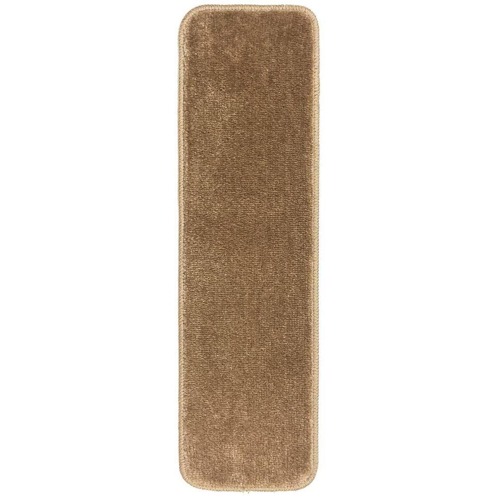 Beige 7 inch x 24 inch Indoor Carpet Stair Treads Slip Resistant Backing Set of 15 A426480