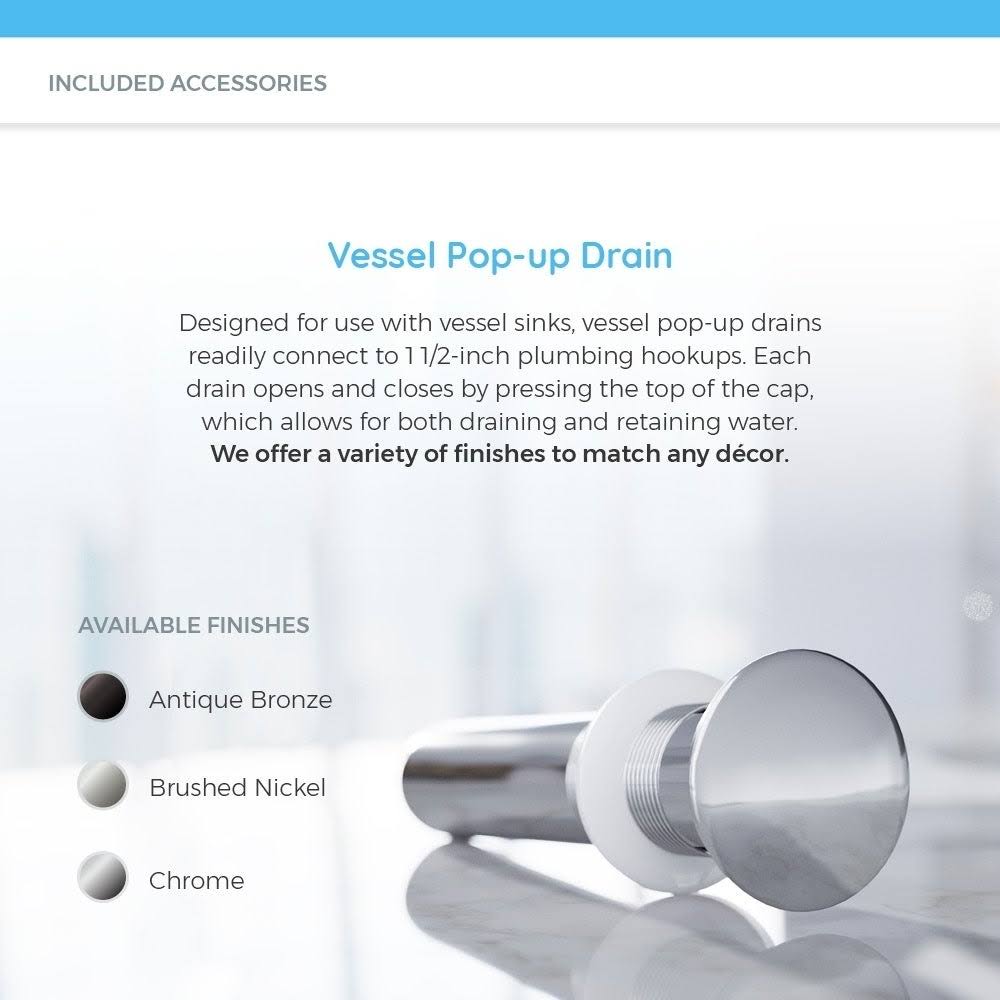 Crystal Chrome Vessel Faucet Ensemble D5834
