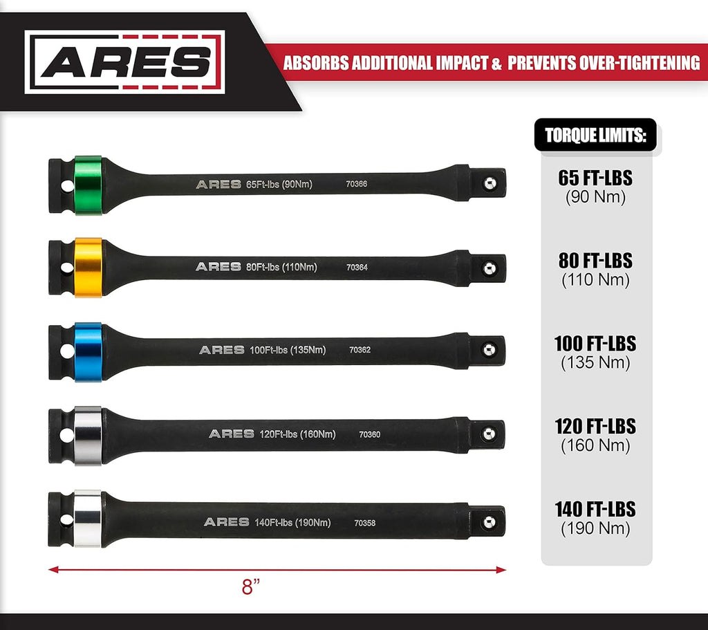 Chrome Moly 1/2-Inch Drive 8-Inch Long Impact Grade Extension Bar Set, Pack of 2 S36446