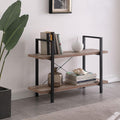 Industrial 2-Tier Wood and Metal Bookcase K825