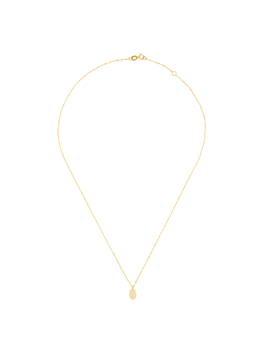 1/10 cttw Diamond Petite Oval Pendant Necklace in 10kt Yellow Gold, 18" K316109
