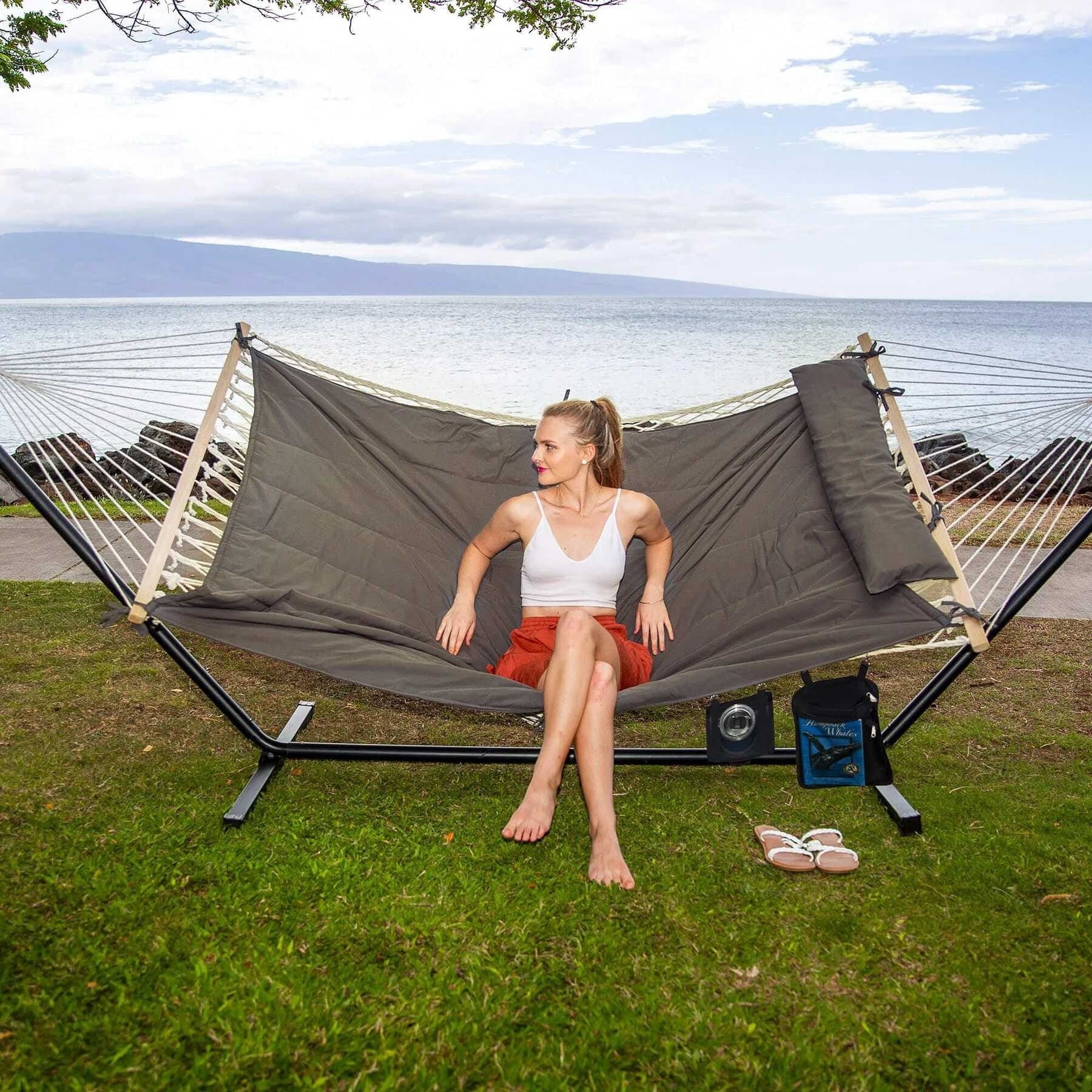 Double Cotton Rope Hammock with Stand R1054