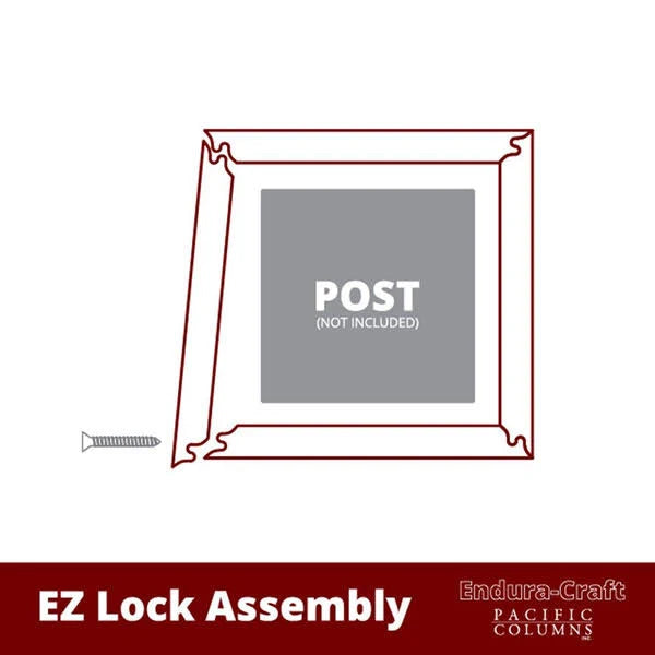 8x22W x 8&H Craftsman Classic Square Non-Tapered Smooth Column with Standard Capital & Standard Base L8278
