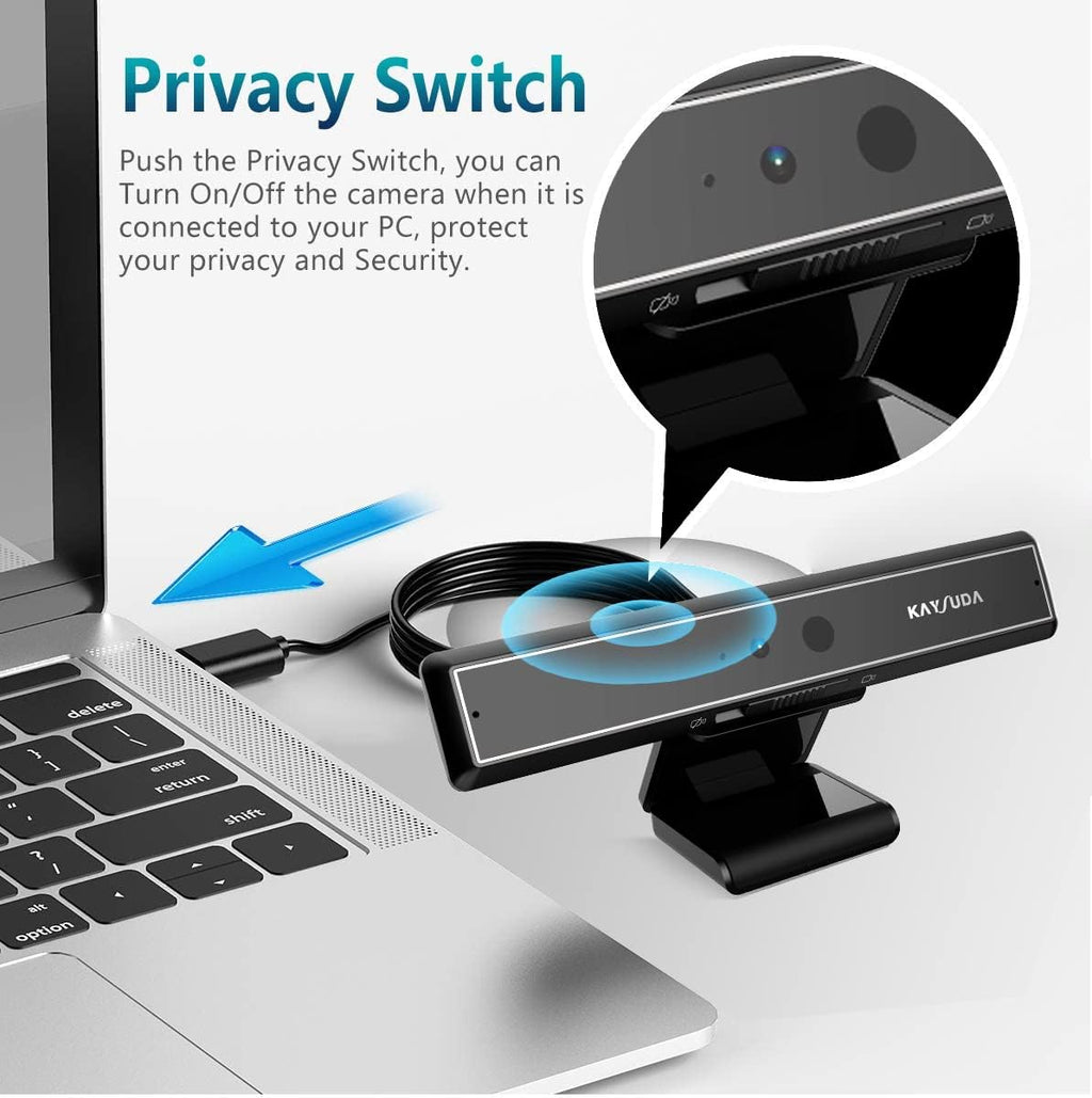Face Recognition USB IR Camera with Dual Omnidirectional Microphone, 1080P, Pack of 2 X3847