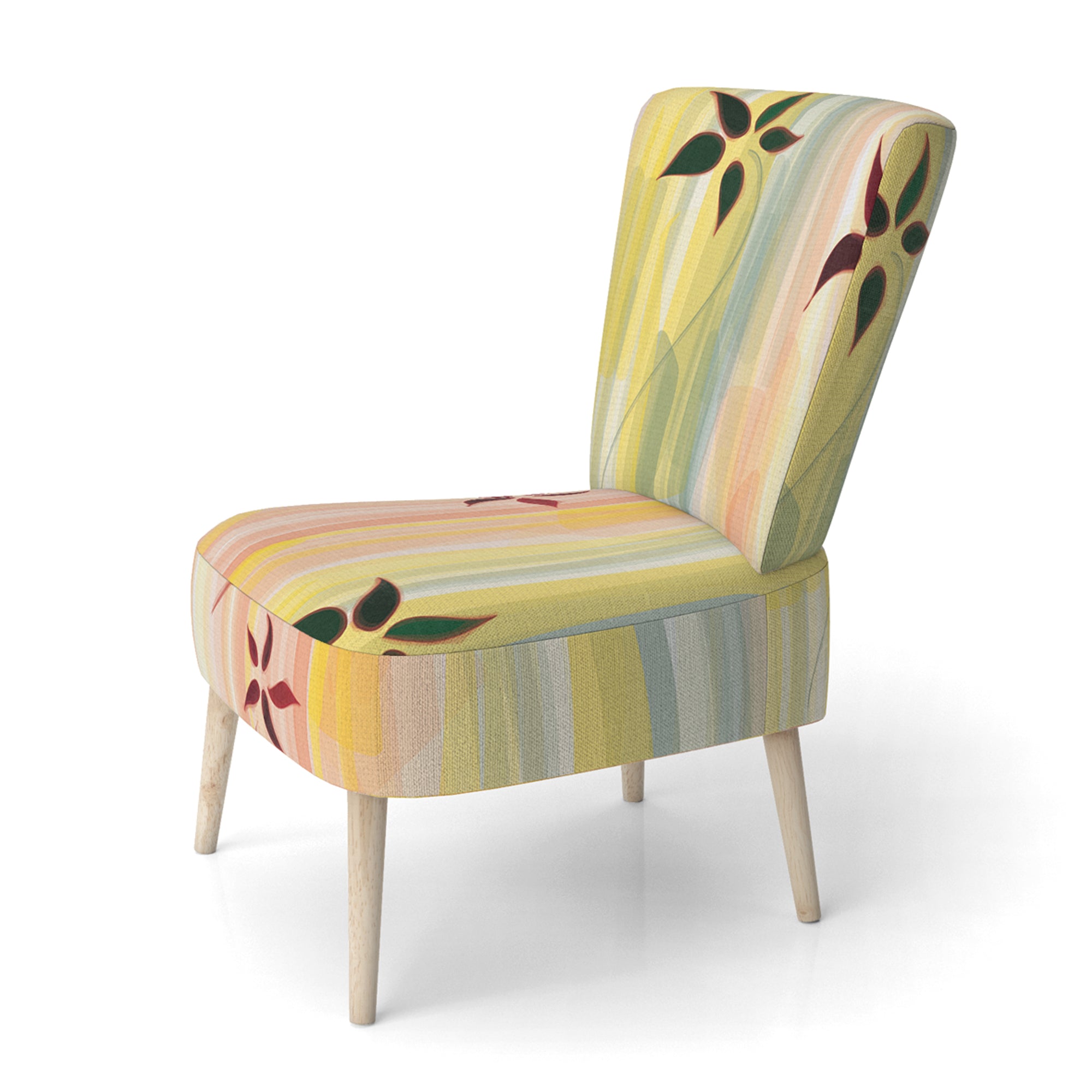 Upholstered Patterned Accent Chair and Arm Chair B792
