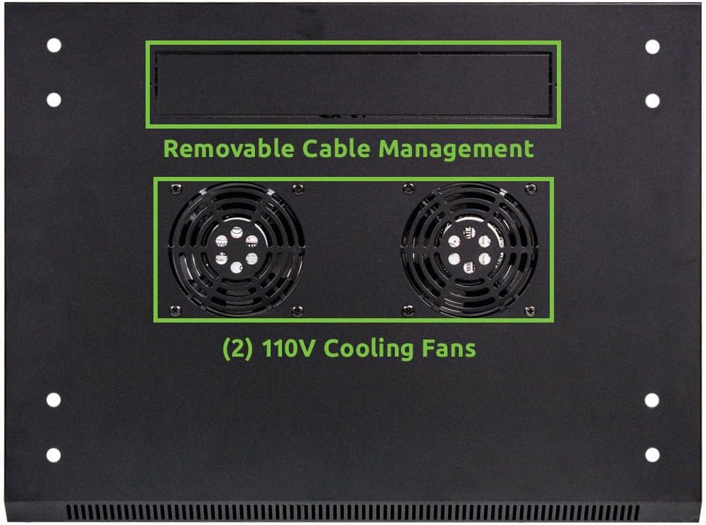 12U Wallmount Cabinet Enclosure 19-Inch Server Network Rack with Locking Glass Door Black M517