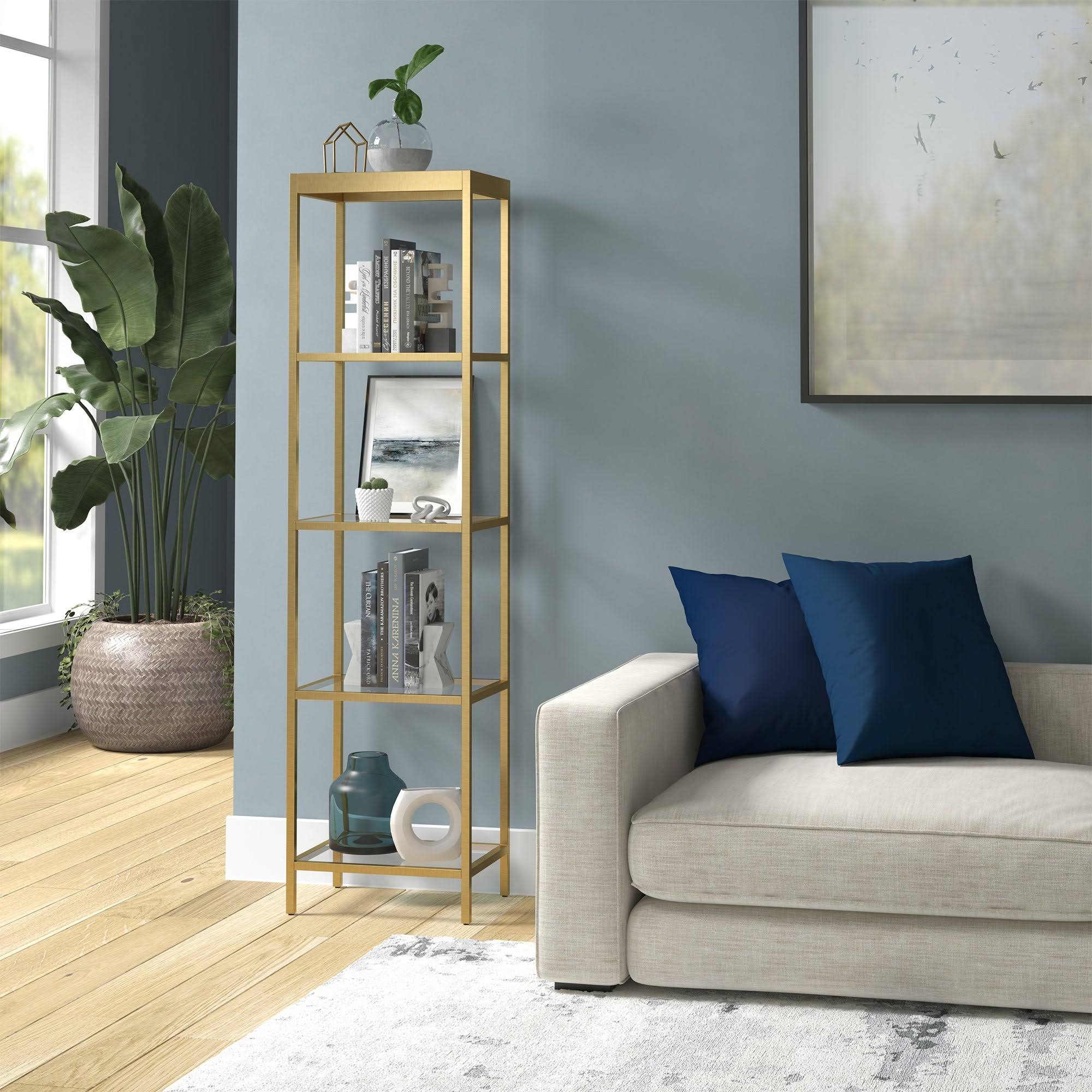 Brass Finish Bookcase Z1657