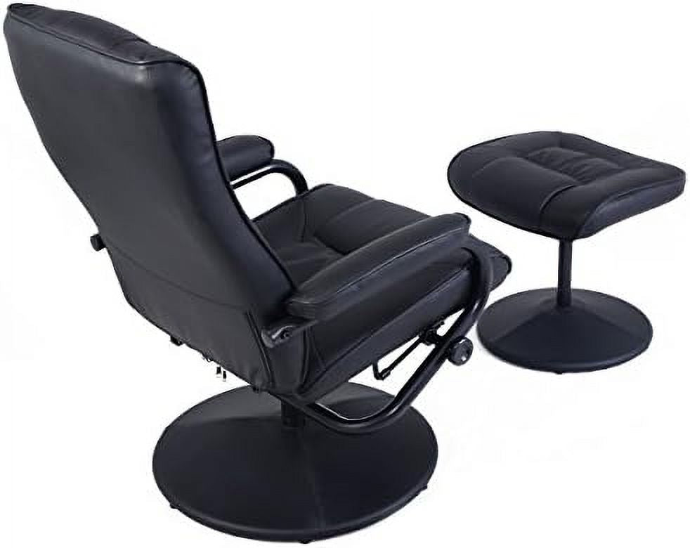 Gray PU Leather Recliner Chair with Ottoman L42888