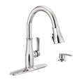 Chrome Single-Handle Pull-Down Sprayer Kitchen Faucet D6963