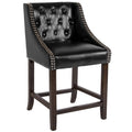 Black Leather Counter Height Stool N370