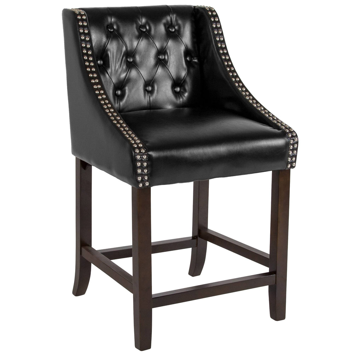 Black Leather Counter Height Stool N370