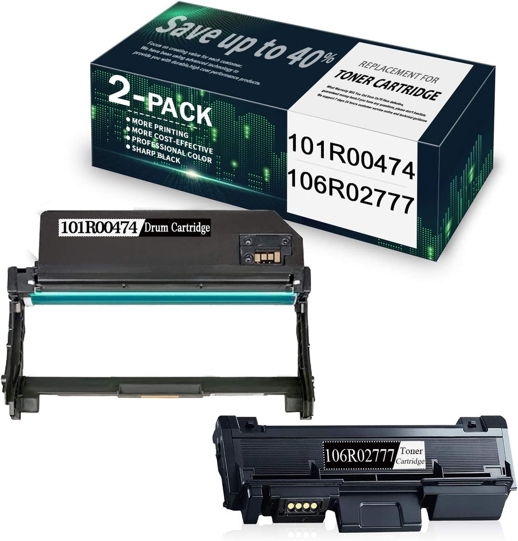 2 - Pack Toner Cartridge & Drum Replacement for Xerox Phaser 3260 Printer C355