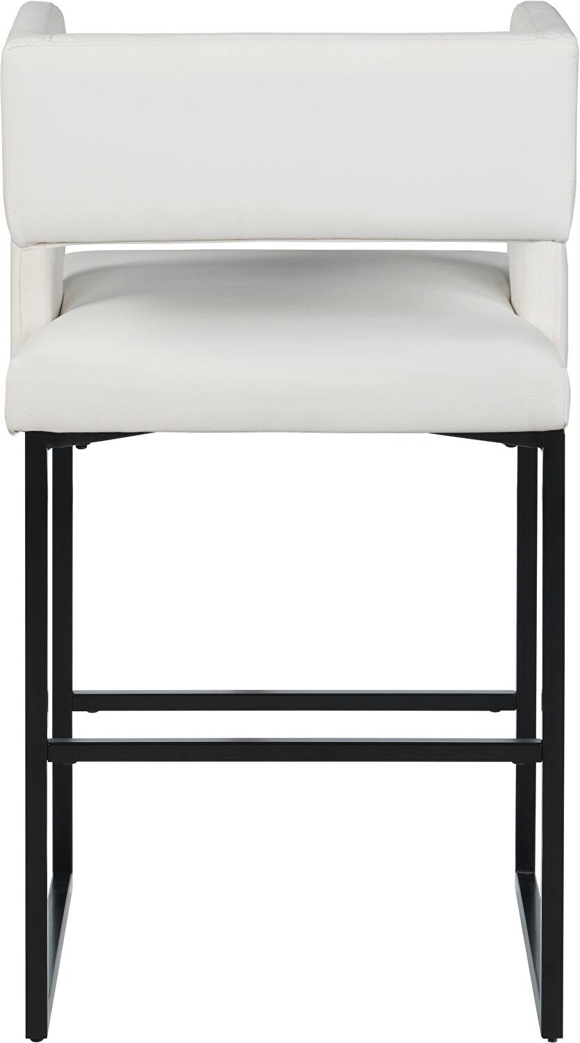 White Faux Leather Counter Stool Set of 2 Y3806