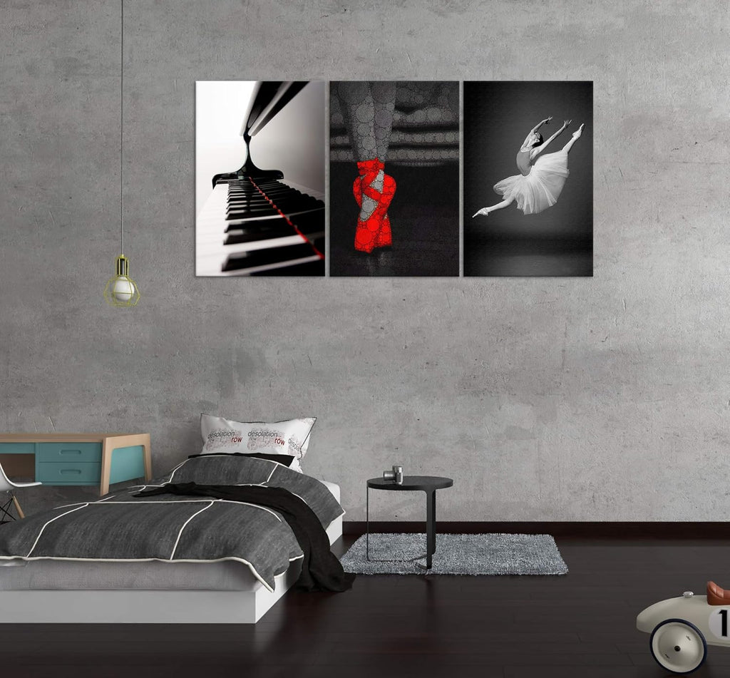 Black and White and Red Ballet Canvas Painting E11955
