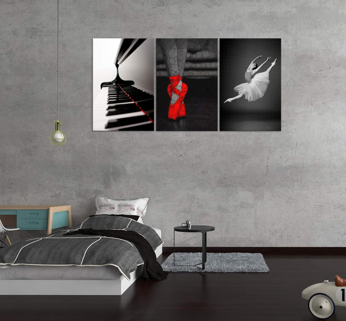 Black and White and Red Ballet Canvas Painting E11955