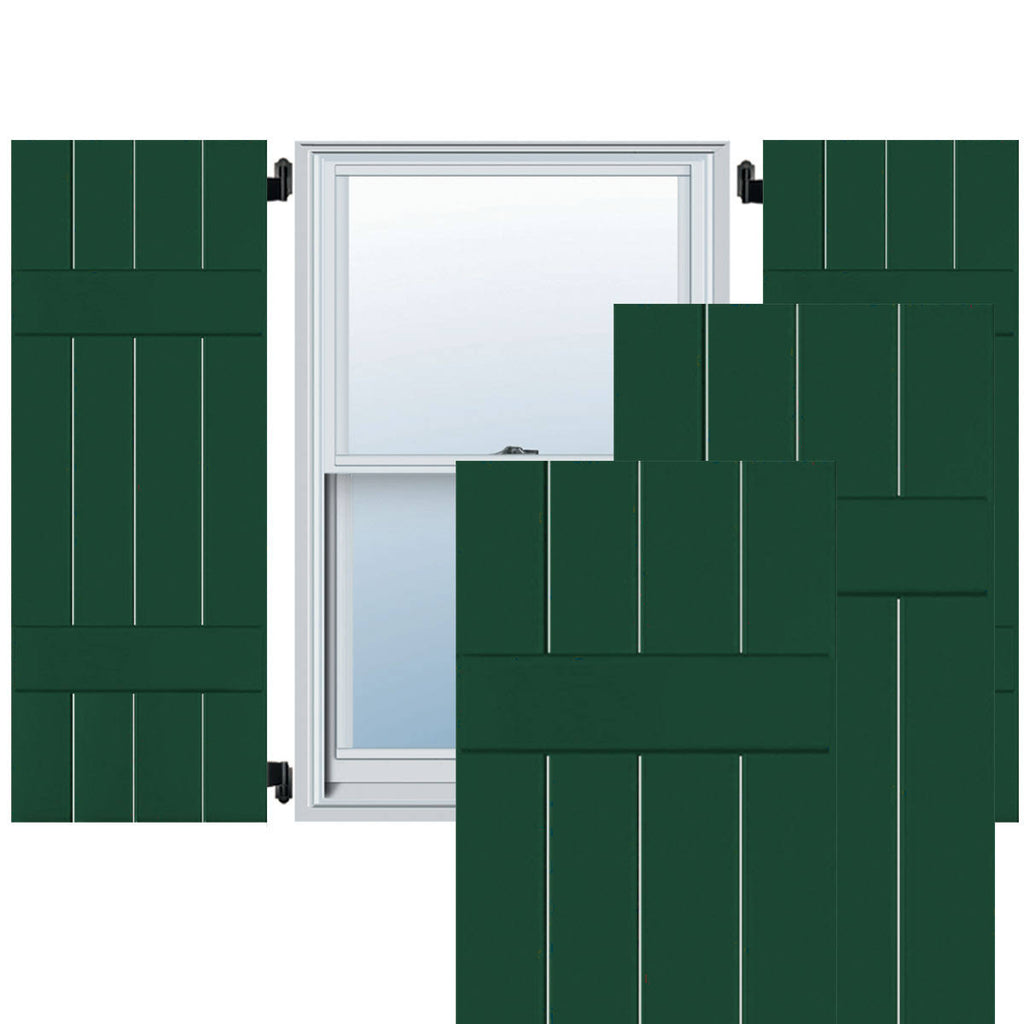 15 in. x 50 in. Real Wood Western Red Cedar Board and Batten Shutters Pair C269